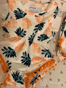 img 6 attached to Newborn Baby Girl Floral Romper Bodysuit Outfit + Headband Summer Casual Toddler