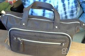 img 5 attached to Brenice Multi Pockets Наплечные сумки Винтажная мотоциклетная сумка для женщин Кофе 9,45 ''X 3,15 ''X 6,30 ''(ДхШхВ)