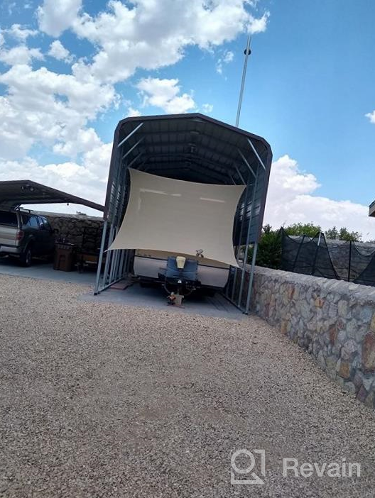 img 1 attached to 12' X 14' Beige Sun Shade Sail - TANG Sunshades Depot | 180 GSM HDPE Permeable Canopy Cover review by Chris Budenski