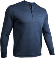 men's long sleeve henley pullover shirt with pocket logo