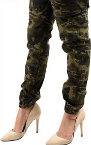 img 2 attached to TwiinSisters Women'S High Waist Slim Fit Jogger Cargo Camo Pants For Women With Matching Belt