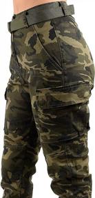 img 3 attached to TwiinSisters Women'S High Waist Slim Fit Jogger Cargo Camo Pants For Women With Matching Belt