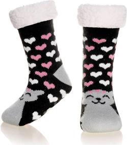 img 4 attached to Slipper Thicken Non Skin Children Thermal Girls' Clothing ~ Socks & Tights