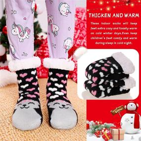 img 3 attached to Slipper Thicken Non Skin Children Thermal Girls' Clothing ~ Socks & Tights