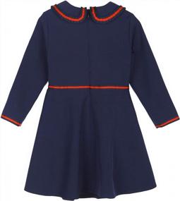 img 2 attached to Stylish Navy Pleated Peter Pan School Uniform Jumper Dress For Girls, Ages 3-12 (SOLOCOTE Sundress)