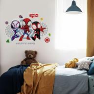 гигантская наклейка на изголовье кровати «человек-паук и друзья» от roommates — отлично подходит для детских комнат! логотип