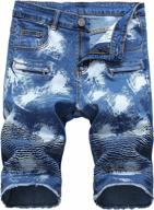 stylishly distressed: enrica men's slim-fit denim shorts with ripped holes logo