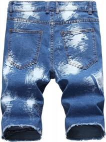 img 3 attached to Stylishly Distressed: Enrica Men'S Slim-Fit Denim Shorts With Ripped Holes