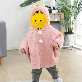 img 3 attached to 🧥 Baby Boys Girls Cartoon Cloak Hooded Kids Snowsuit Outwear - Cotton & Warm Winter Kids Clothing