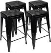 upgrade your dining space with urbanmod's 4-piece metal barstool set for kitchen and patio - stackable, heavy duty, industrial design in black logo