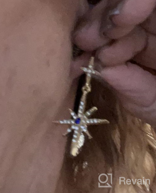 img 1 attached to 💫 ANDPAI Fashion Chic Unique Sparkling White Crystal Star CZ Dangle Earrings for Women Girls - Statement Jewelry Gifts review by Michael Lightfoot