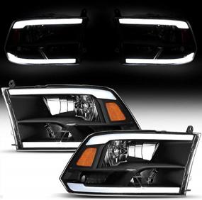 img 2 attached to Enhanced LED DRL Headlight Assembly For 2009-2018 Dodge Ram 1500/2010-2018 2500 3500/2019-2022 Dodge Ram 1500 Classic With Sequential Turn Signal And Clear Lens - Quad Model Compatible