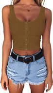 chic and versatile: minthunter women's button-down sleeveless camisole crop tops logo