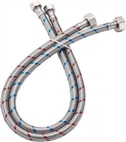 img 4 attached to Braided Stainless Steel Faucet Connector 3/8" Compression X 1/2" IP Female Thread (2 Pcs) - 32" Length
