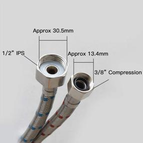 img 3 attached to Braided Stainless Steel Faucet Connector 3/8" Compression X 1/2" IP Female Thread (2 Pcs) - 32" Length