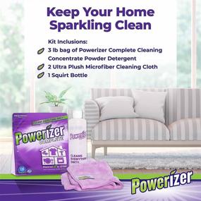 img 2 attached to 🌿 Powerizer Complete Starter Kit: Plant-Based Cleaning Concentrate Powder 3lb, 2 350 GSM Microfiber Towel, and 1 Squeeze Bottle - Multipurpose Laundry and Dishwasher Detergent with Superior Cleaning Capabilities - All-Purpose Cleaning Supplies