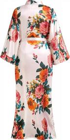 img 1 attached to BABEYOND Kimono Robe Plus Size Long Floral Satin Robes Plus Size Kimono Cover Up Loose Cardigan Top Bachelorette Party Robe