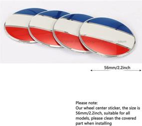 img 1 attached to Set of 4, 56mm/2.2in French Flag Badge Center Hub Cover Stickers