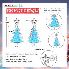 img 3 attached to Shine Bright With Milacolato Opal Christmas Tree 18K Gold Plated Earrings: Perfect For Xmas And Thanksgiving Gifts, Holiday Parties And Women/Girls
