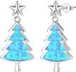 shine bright with milacolato opal christmas tree 18k gold plated earrings: perfect for xmas and thanksgiving gifts, holiday parties and women/girls logo