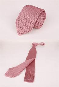 img 2 attached to Elfeves Men'S Skinny Knit Tie Vintage Smart Solid Color Formal Necktie For Groom