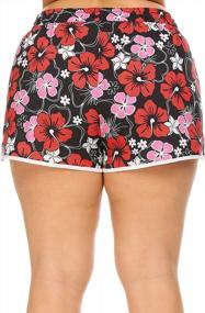 img 2 attached to Plus Size Women'S Floral Beach Shorts W/ Pockets - Quick Dry Summer Swimmwear