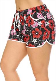 img 3 attached to Plus Size Women'S Floral Beach Shorts W/ Pockets - Quick Dry Summer Swimmwear