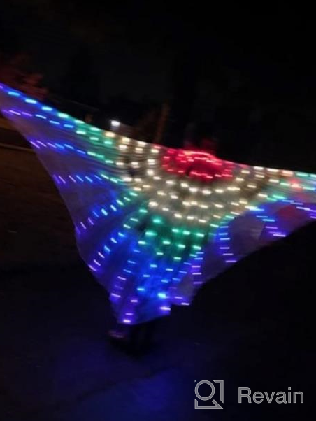 img 1 attached to IMucci Multicolor LED Belly Dance Isis Wings With Telescopic Sticks And Flexible Rods For Adults And Children, Perfect For Angel Dance And Glow Performances review by Anden Turn