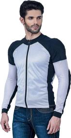 img 1 attached to WICKED STOCK Breathable All Seasons Mesh Motorcycle Riding Shirt For Men With CE (Certified) Protective Padded Shields (White