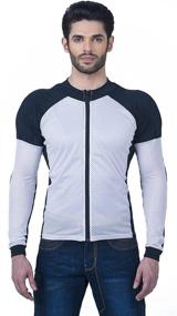 img 4 attached to WICKED STOCK Breathable All Seasons Mesh Motorcycle Riding Shirt For Men With CE (Certified) Protective Padded Shields (White