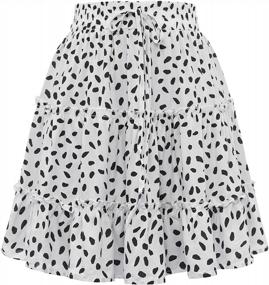 img 4 attached to Gardenwed Women'S High Waisted Skater Skirt - Casual And Flowy Mini Aline Skirt With Stretch Fabric