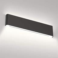 modern matte black 20w vanity light up and down led fixture for bathroom wall lighting - aipsun 24in, cool white 5000k логотип