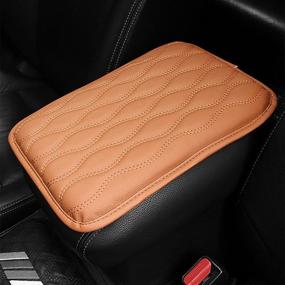 img 4 attached to BLAU GRUN Auto Car Center Console Cover Pad, Waterproof PU Leather Armrest Seat Box Protector for Vehicles, Car Accessories (Brown)