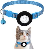 🔍 airtag cat collar: safety buckle, bell & reflective design for small pets with apple airtag compatibility logo