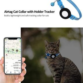 img 3 attached to 🔍 Airtag Cat Collar: Safety Buckle, Bell & Reflective Design for Small Pets with Apple Airtag Compatibility