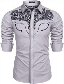 img 4 attached to COOFANDY Western Shirts Coffee Large: Authentic Style & Quality Blend