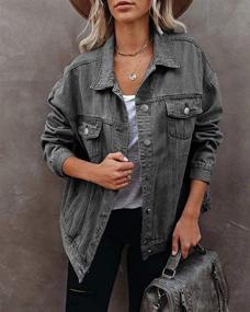 img 2 attached to BZB Womens Boyfriend Jacket Washed Women's Clothing via Coats, Jackets & Vests