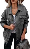 bzb womens boyfriend jacket washed women's clothing via coats, jackets & vests logo