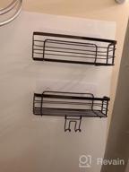 img 1 attached to 2 Pack Adhesive Shower Caddy Basket Shelf W/ Hooks - No Drilling Rustproof SUS304 Stainless Steel Wall Mounted Rack For Kitchen, Dorm Hanging Soap & Shampoo Holder review by Chris Russell