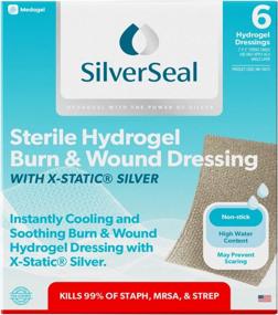 img 4 attached to Hydrogel Wound Dressing With X-Static Silver For Burns, Cuts And Injuries - SilverSeal Soothing And Protective Pads, Sterile 2" X 3", Pack Of 6