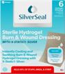 hydrogel wound dressing with x-static silver for burns, cuts and injuries - silverseal soothing and protective pads, sterile 2" x 3", pack of 6 logo