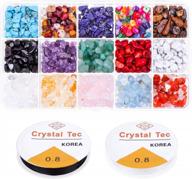 paxcoo gemstone beads, 15 colors natural stone chips crystals gemstone beads for jewelry making and jewelry supplies, craft and bracelets logo