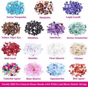 img 3 attached to PAXCOO бусины из драгоценных камней, 15 цветов, крошка из натурального камня, кристаллы, бусины из драгоценных камней для изготовления ювелирных изделий и ювелирных изделий, ремесел и браслетов