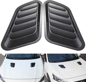 img 4 attached to 🚗 KATUR 1 Pair Universal Car ABS Air Flow Intake Scoop Turbo Bonnet Vent Cover Hood - Carbon Fiber