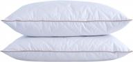 sleep in luxury with goose feather and down pillows - 2 pack, standard size with quilted cover logo