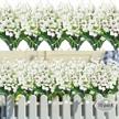 beautiful and durable: austor 10 bundles of uv resistant white artificial flowers - perfect for outdoor and indoor decoration! logo
