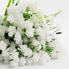 img 3 attached to Beautiful And Durable: AUSTOR 10 Bundles Of UV Resistant White Artificial Flowers - Perfect For Outdoor And Indoor Decoration!