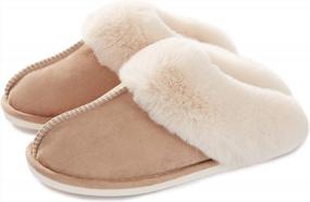 img 4 attached to Stay Cozy & Stylish With Women'S Memory Foam Slip-On Slippers - Fluffy, Soft & Warm For Indoor/Outdoor Use