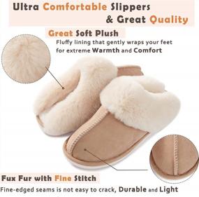 img 1 attached to Stay Cozy & Stylish With Women'S Memory Foam Slip-On Slippers - Fluffy, Soft & Warm For Indoor/Outdoor Use
