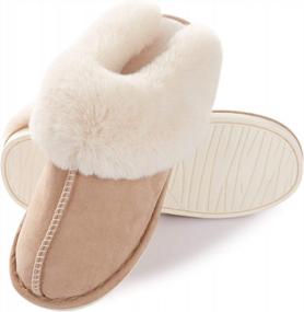 img 2 attached to Stay Cozy & Stylish With Women'S Memory Foam Slip-On Slippers - Fluffy, Soft & Warm For Indoor/Outdoor Use